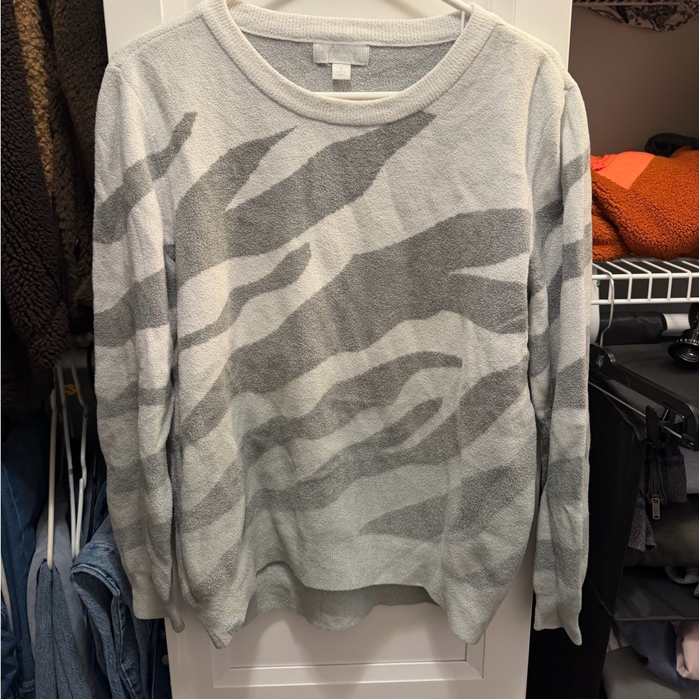 Barefoot Dreams Cozy Chic Ultra Lite Ocean Reef Pullover Sweater In Blue Water M